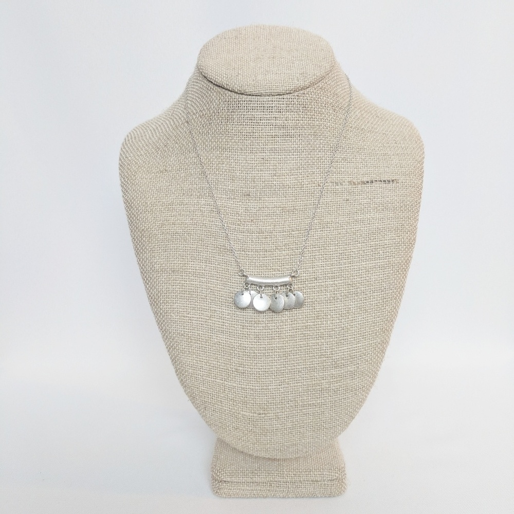 J. Crew Silver Circles Pendant Necklace
